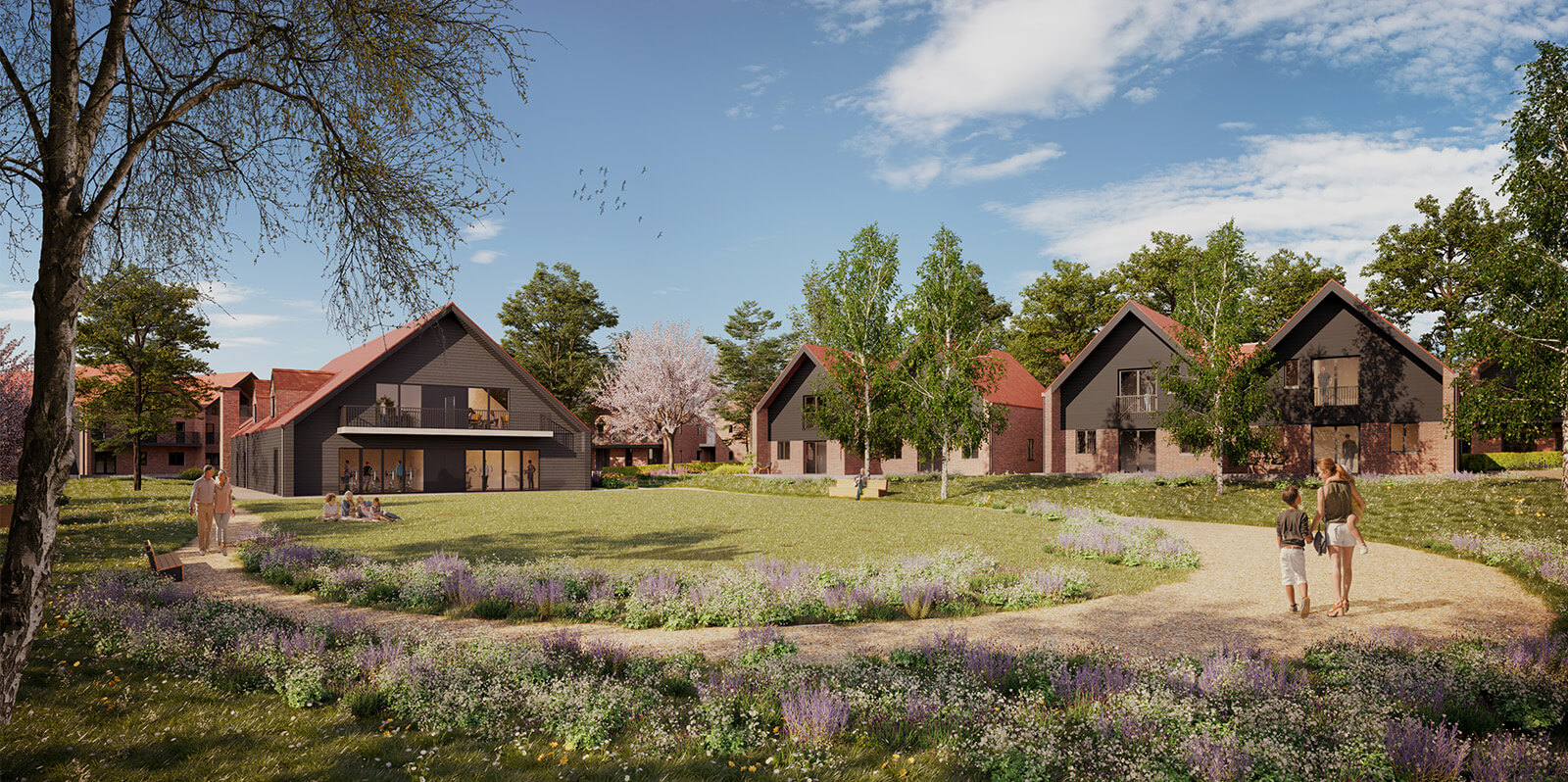 Exterior and grounds at Shiplake Meadows, retirement living in Henley-on-Thames.